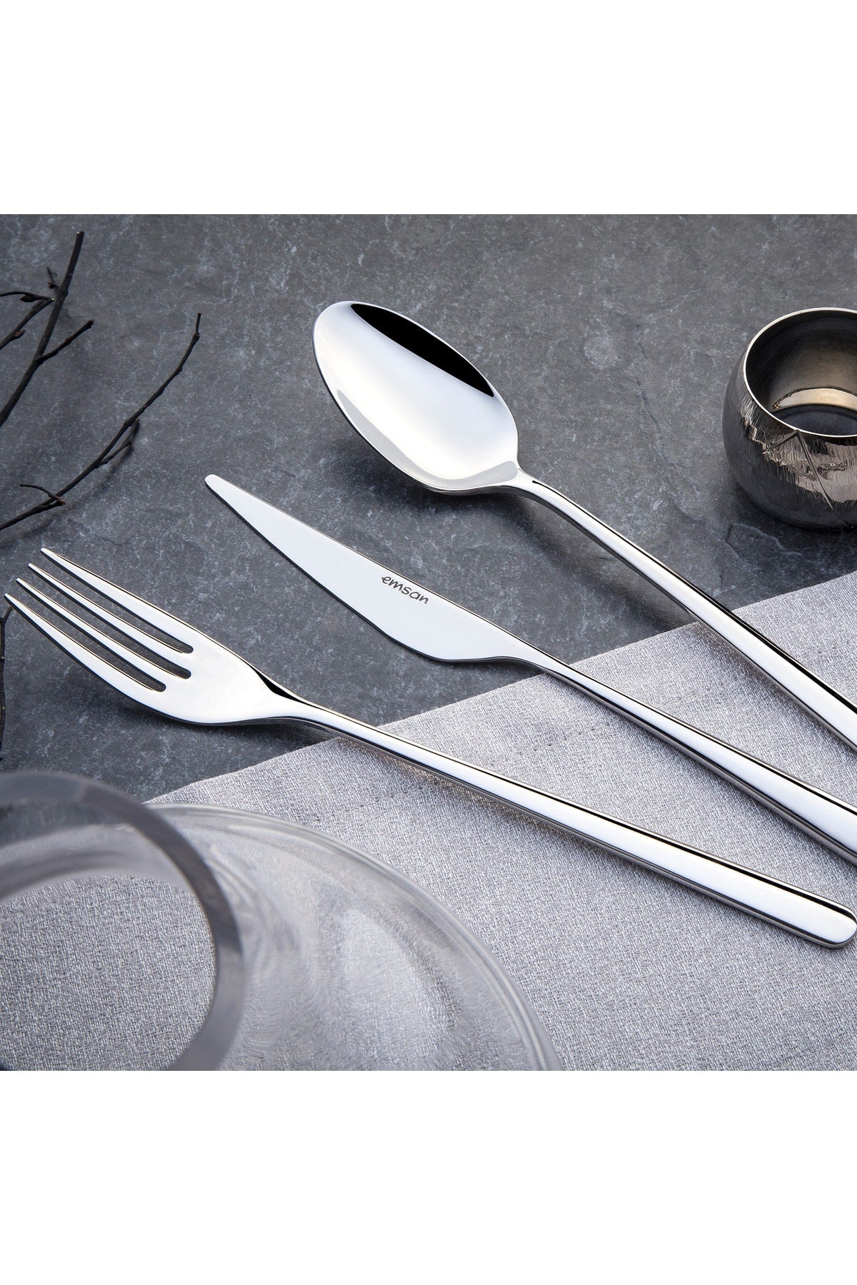 Emsan bello 72 Piece 12 Place Setting Flatware Set - MALLTURK