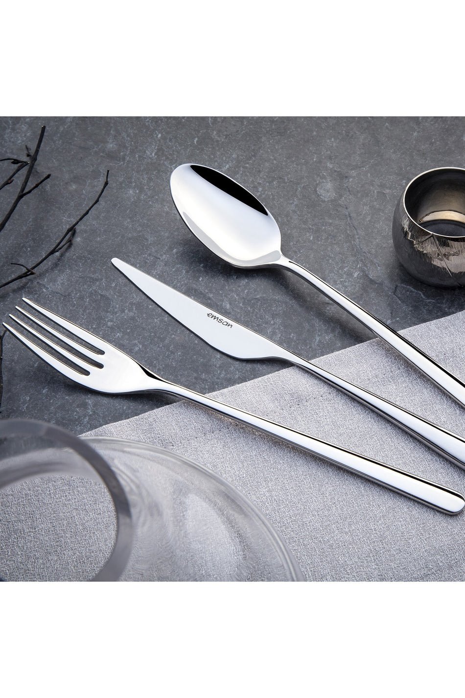 Emsan bello 72 Piece 12 Place Setting Flatware Set - MALLTURK
