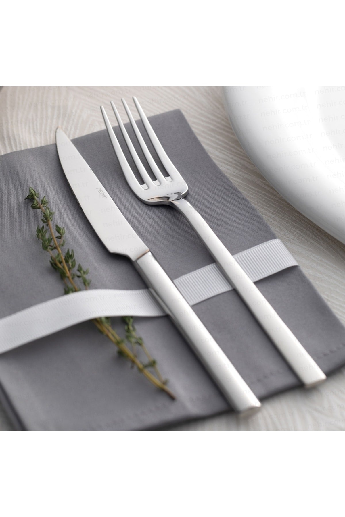 Nehir dalyan Model Plain gunluk yemek Set set 6 Piece Dinner Spoon Fork ve Knife toplam 18 Piece - MALLTURK