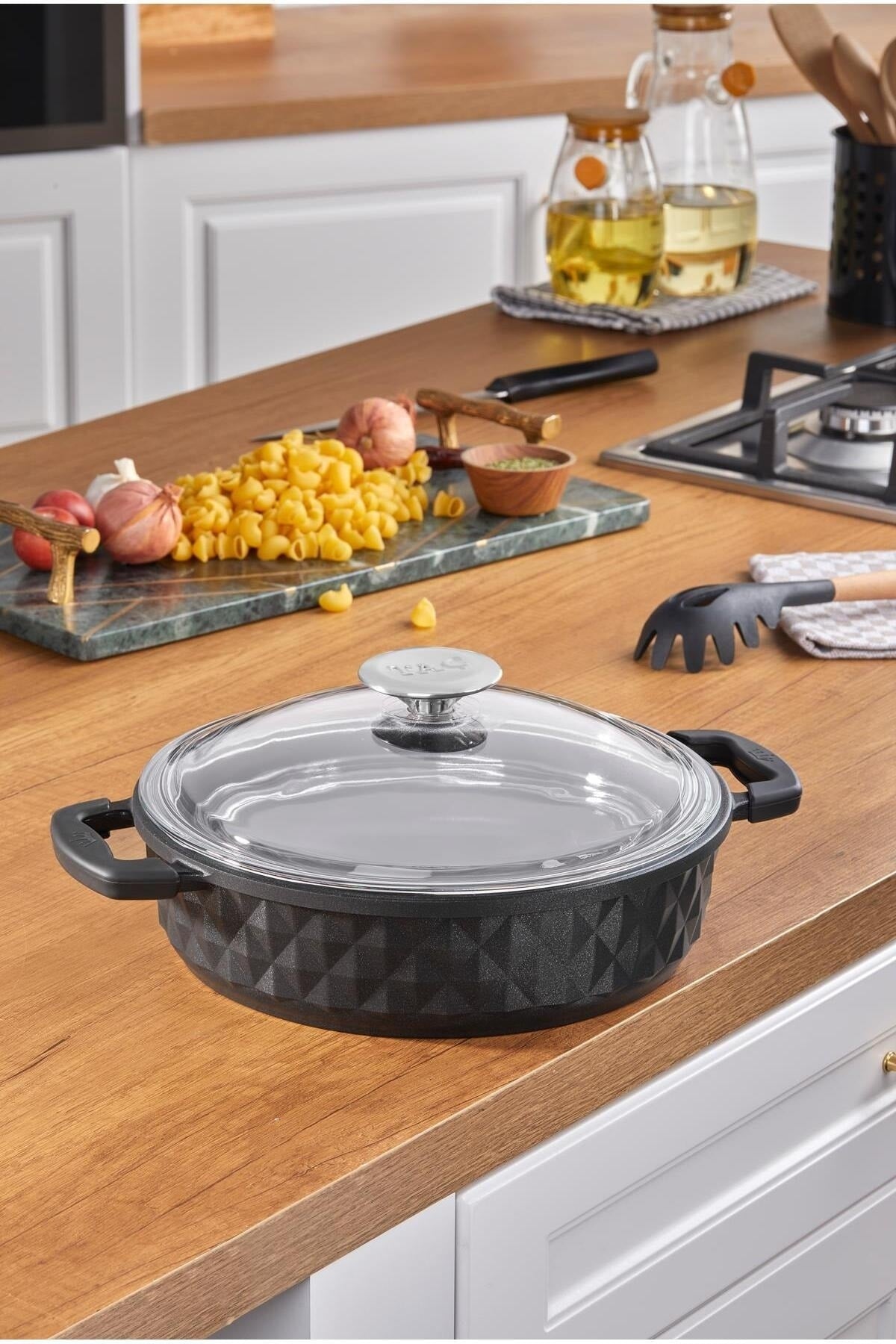 Tac Bella Glass Lid Cast Shallow Pot