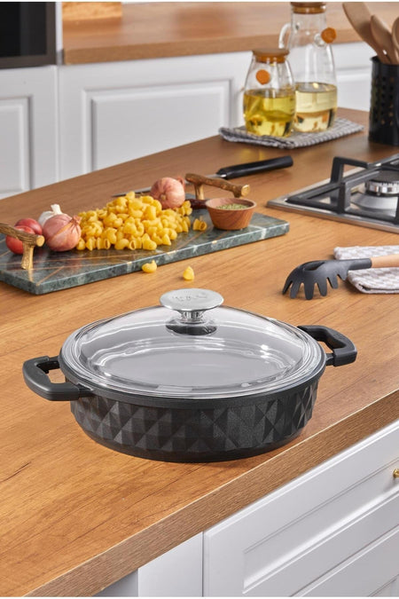 Tac Bella Glass Lid Cast Shallow Pot