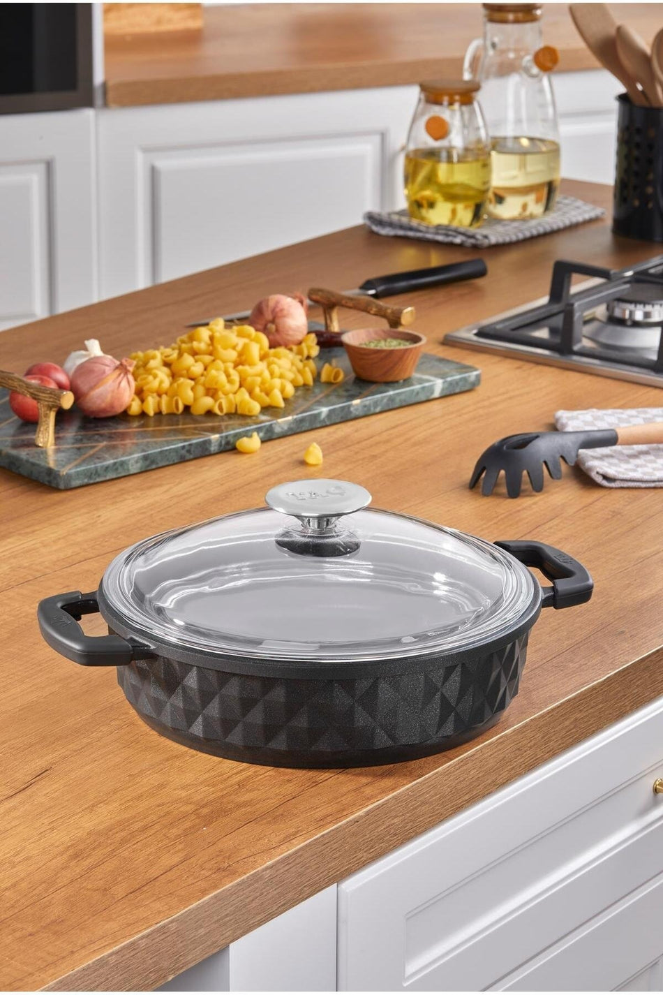 Tac Bella Glass Lid Cast Shallow Pot - MALLTURK
