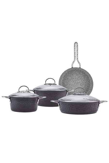 Emsan Induction Compatible Nostalji 7 Piece Granite Cookware Set - MALLTURK