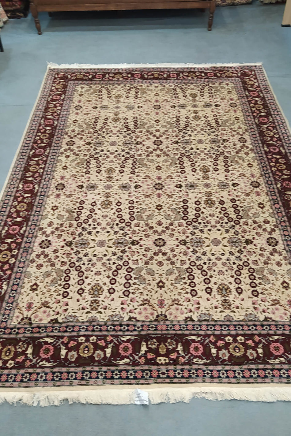 FT Carpetry Seven Mountains Flower Handwoven Hereke Carpet - MALLTURK