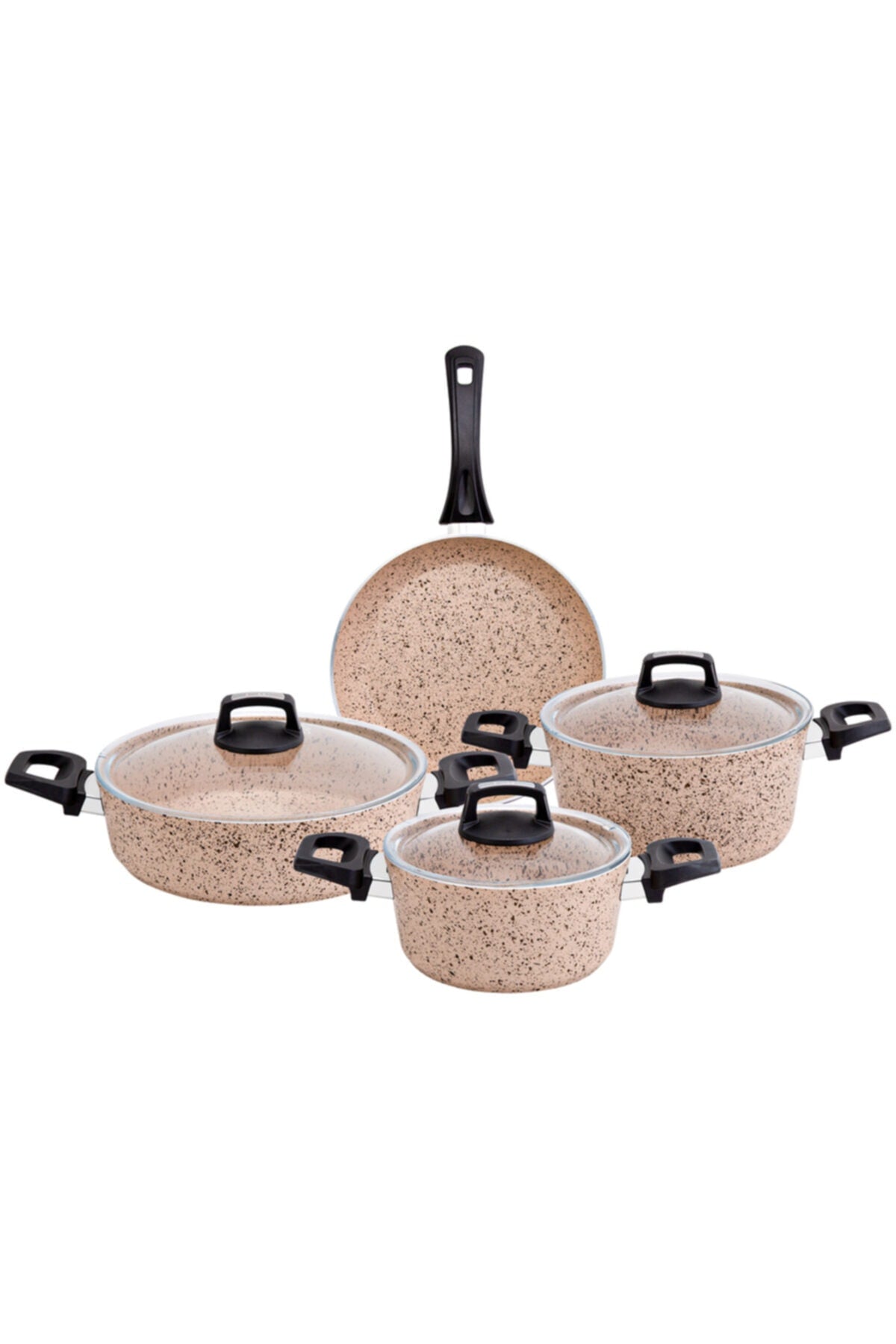 Emsan Oasis Pro 7 Piece Granite Cookware Set Cappuccino - MALLTURK