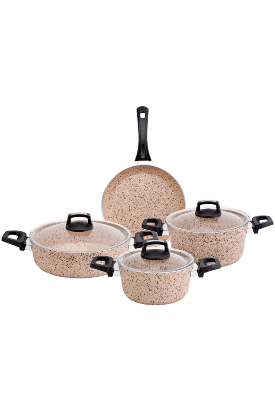 Emsan Oasis Pro 7 Piece Granite Cookware Set Cappuccino - MALLTURK