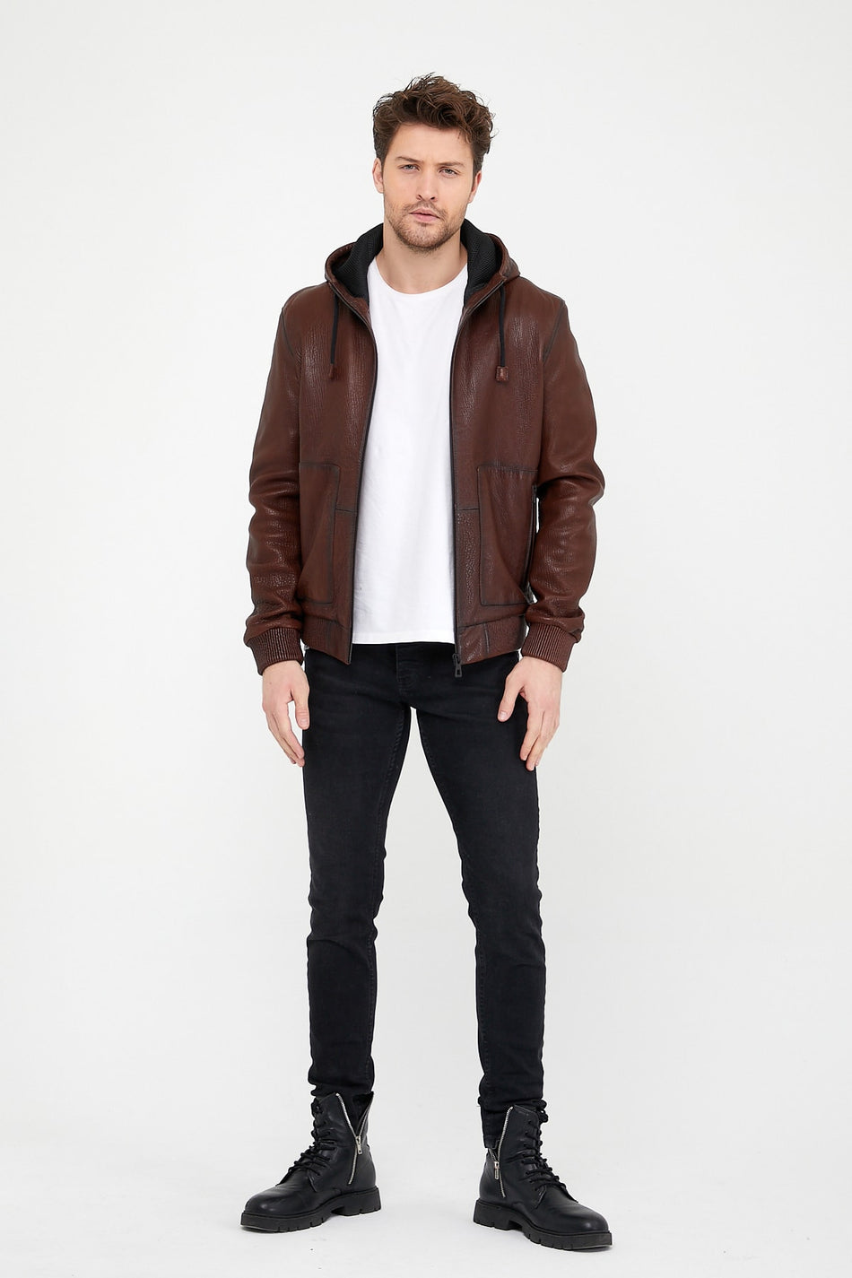 Giacca di pelle oversize in pelle Leather Club