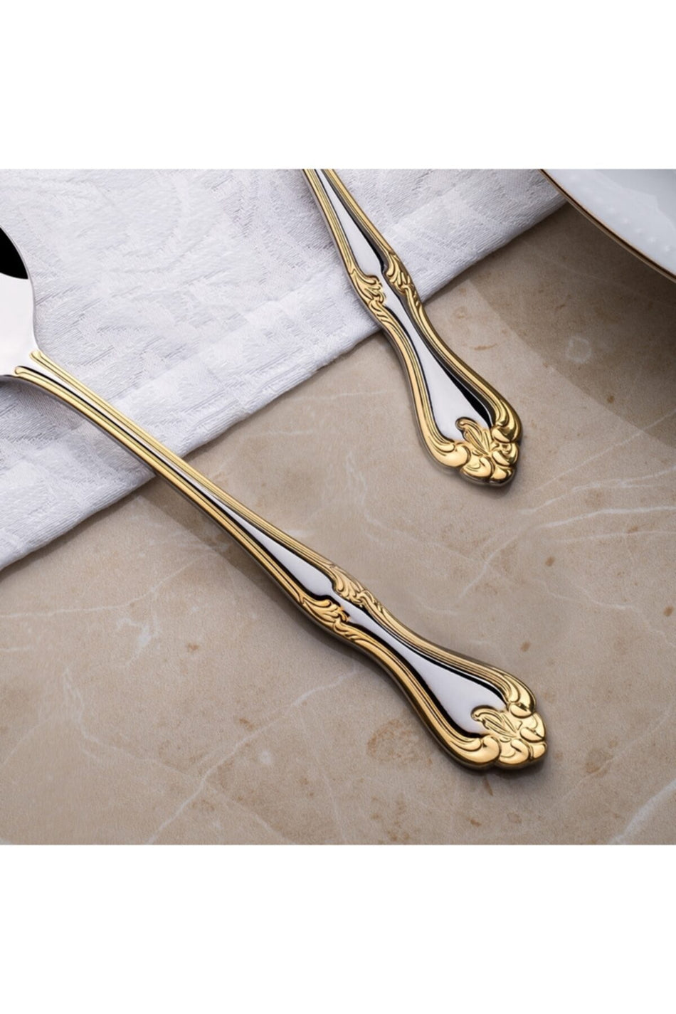 Nehir lalezar altin Dessert Fork Gold Plated 12 Piece - MALLTURK