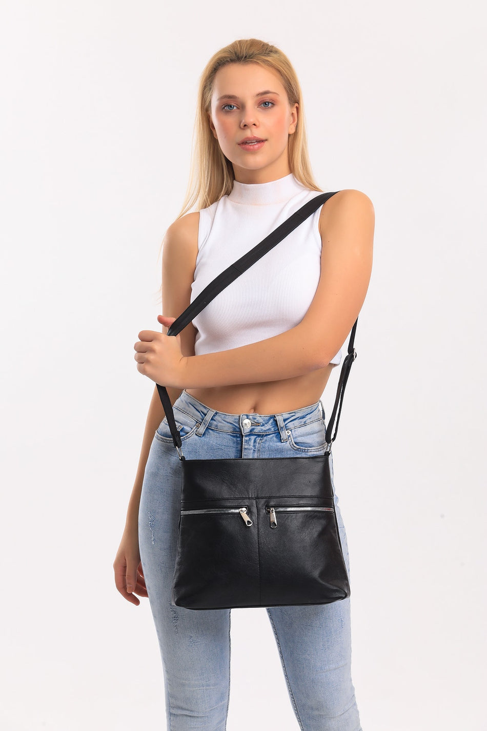Fubileather Genuine Leather Modern Soft Textured Shoulder Bag