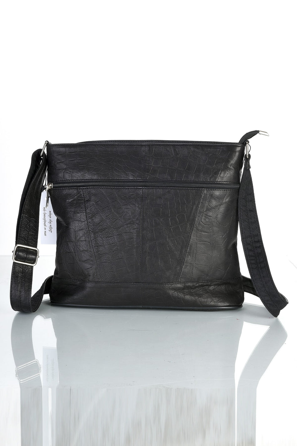 Fubileather Genuine Leather Crossbody Messenger Bag Black Bag