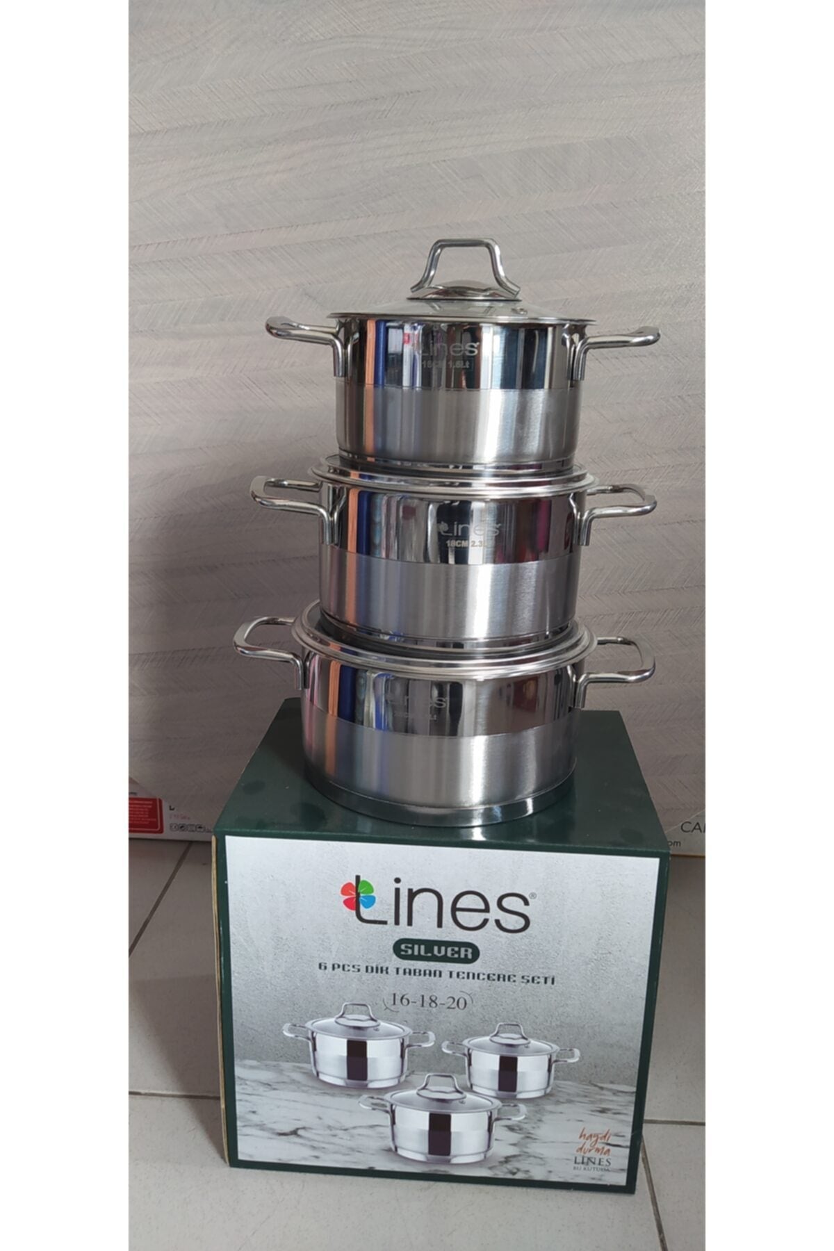 Lines 6 Prc Dik Tabanli Cookware Set (16/18/20)