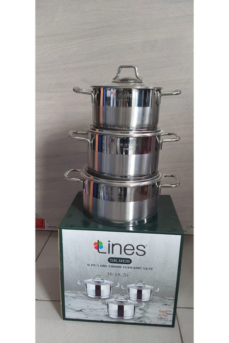 Lines 6 Prc Dik Tabanli Cookware Set (16/18/20)