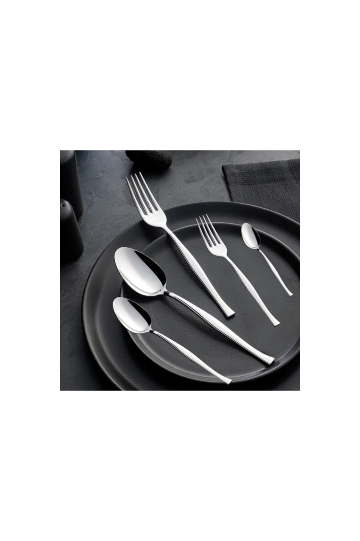 Nehir 60 Piece Fork Spoon Set Set zarif Plain parlak 18 10 - MALLTURK