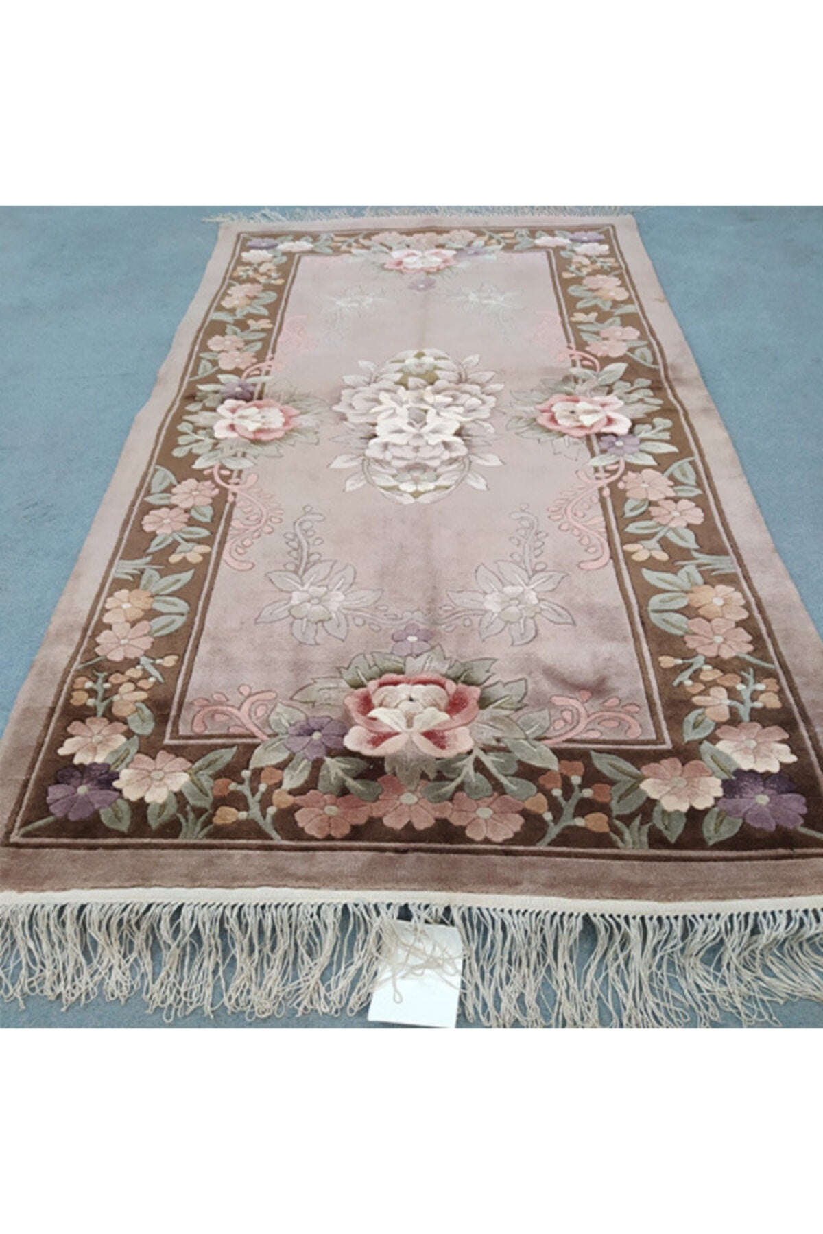 FT Halicilik Silk Blend Chinese Embossed Hand-Woven Rug - MALLTURK