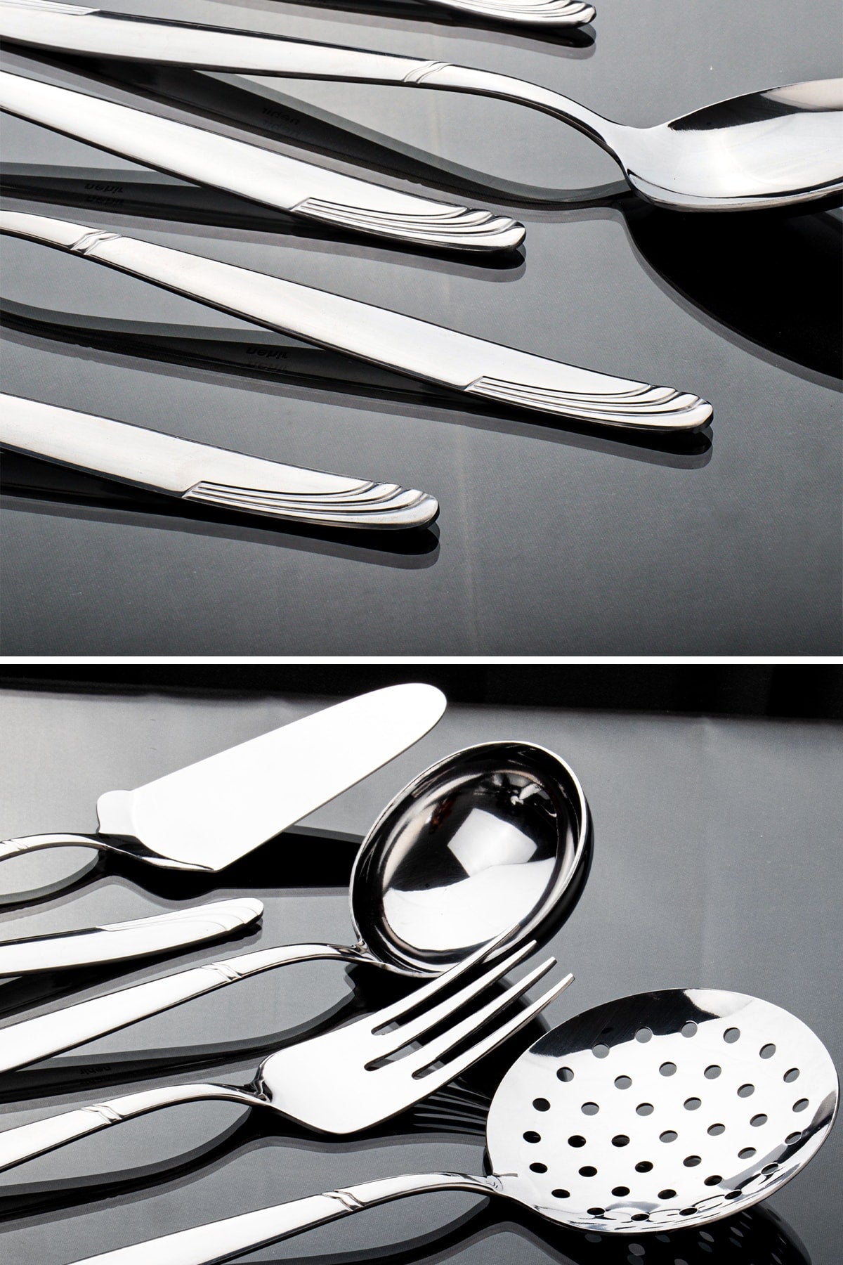 Nehir lizbon Plain 6 Piece Serving Utensil Set - MALLTURK
