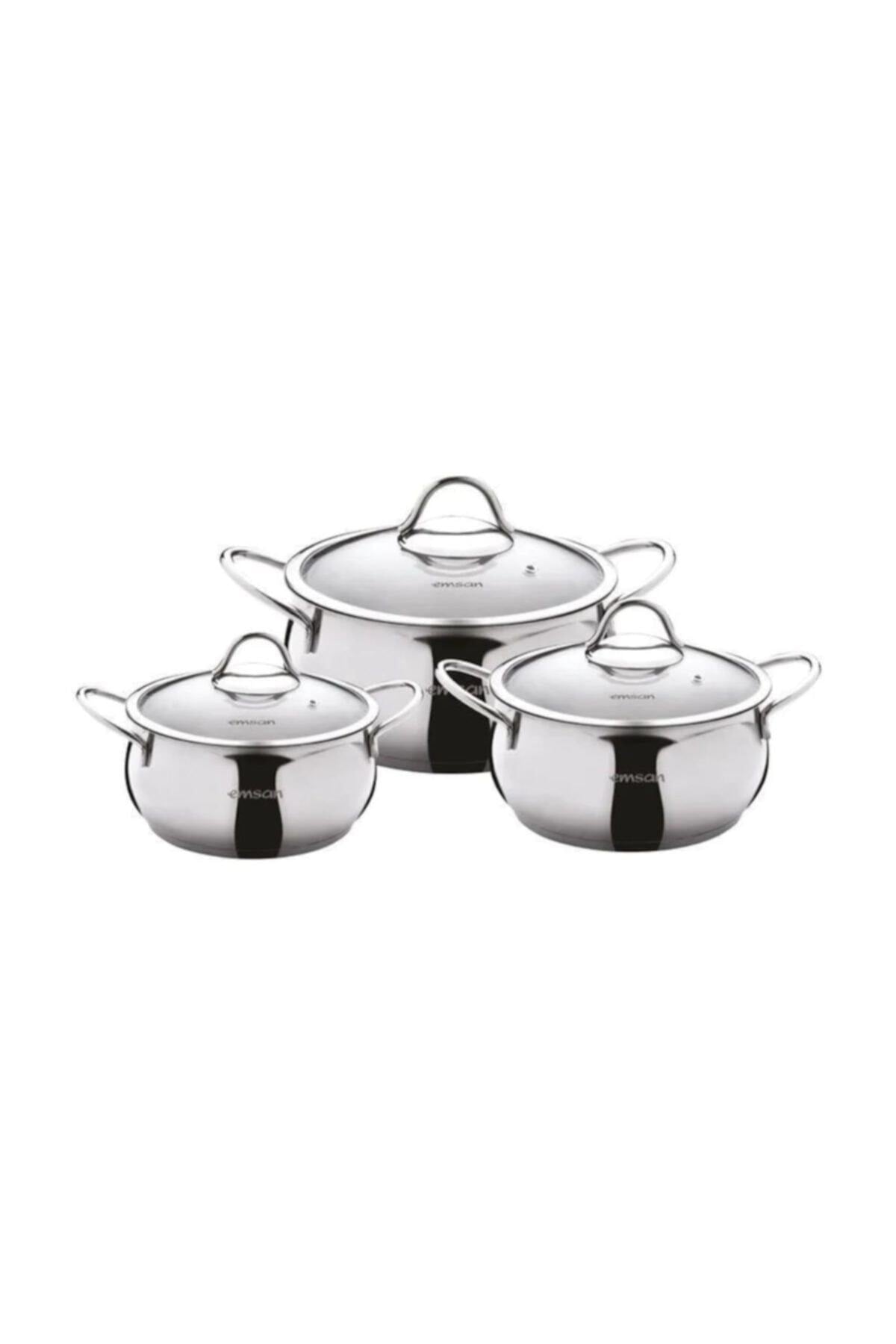 Emsan Cemre 6 Piece Midi Cookware Set (3'lu Cookware Set) - MALLTURK