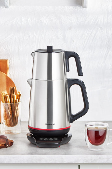 HOMEND Royaltea 1708H Stainless Steel Talking Tea Maker inox-Black 1800 W - MALLTURK