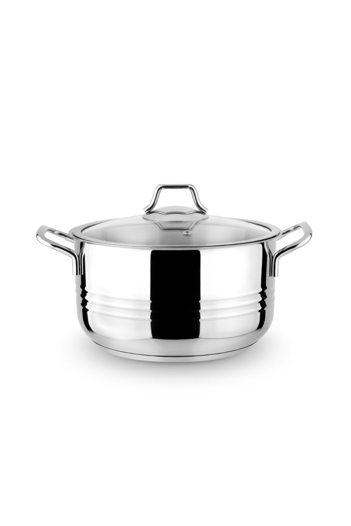 Lines Oscar Handle Glass Lid Derin Pot