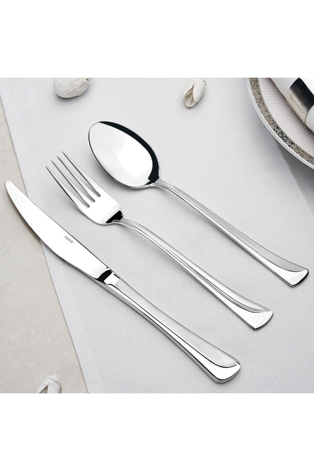 Nehir maksi Satin 60 Piece karton Boxed Fork Spoon Set 18 10 304 1 kalite bicaksiz - MALLTURK