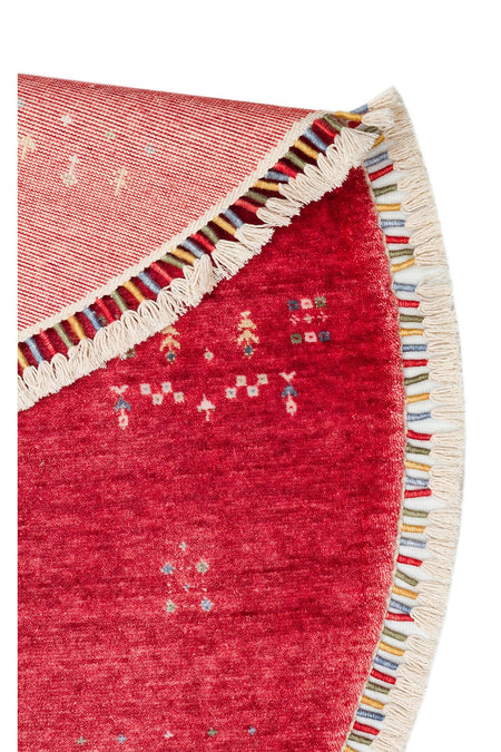 Eko Hali Zara ZR 06 Red Round Special Loom Carpet with Special Dyeing Process for increased Durability - MALLTURK