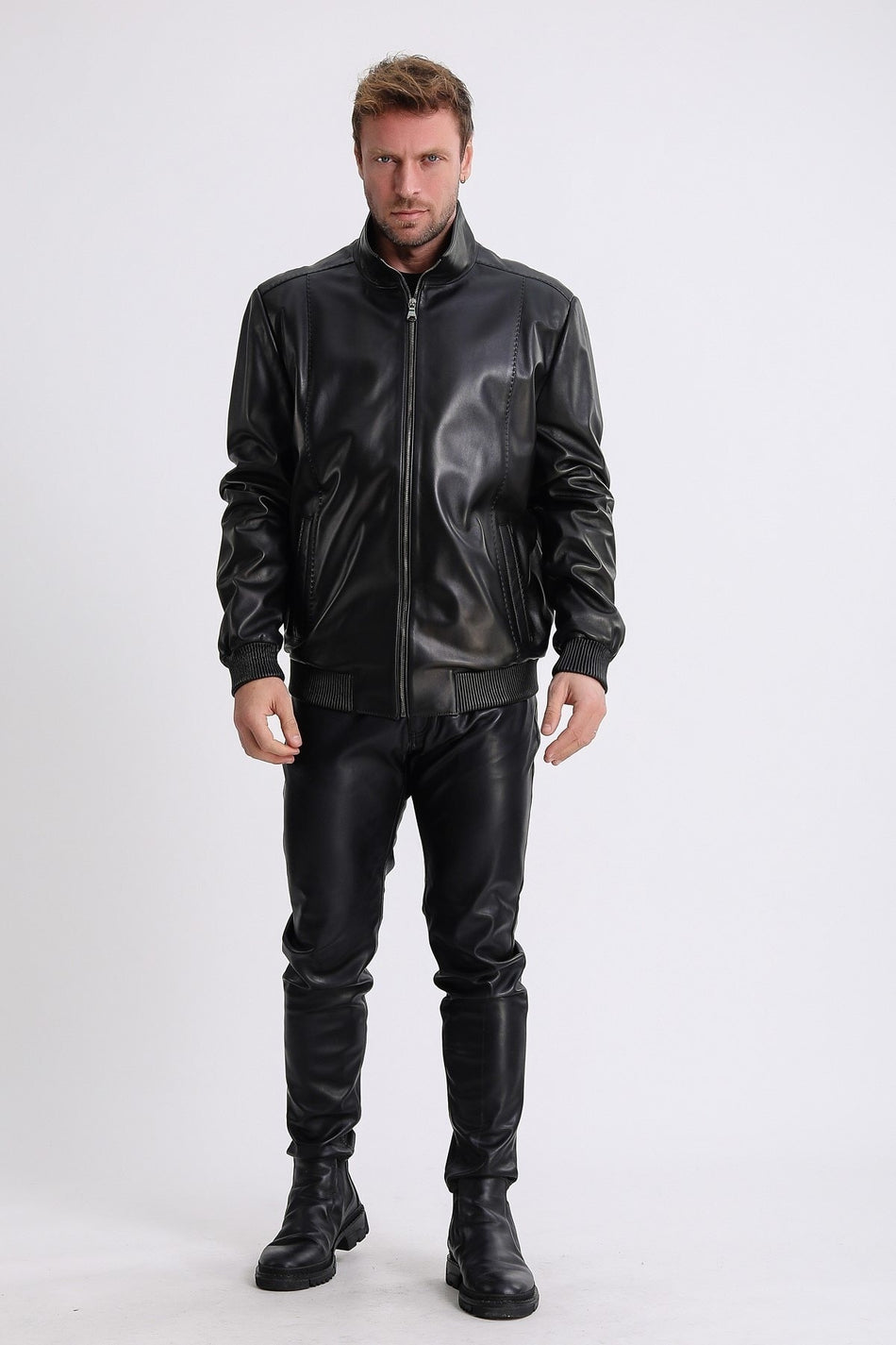 Кожаная куртка Leather Club чёрного цвета
