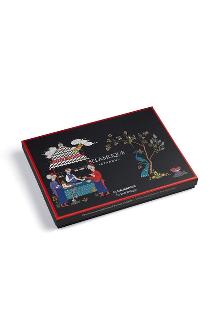 SELAMLIQUE istanbul Pomegranate Flavored Chocolate Coated Almond Turkish Delight 500g - MALLTURK