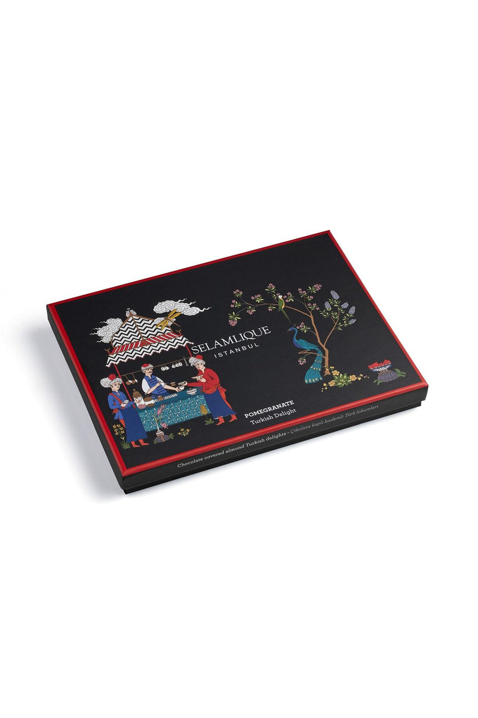 SELAMLIQUE istanbul Pomegranate Flavored Chocolate Coated Almond Turkish Delight 500g