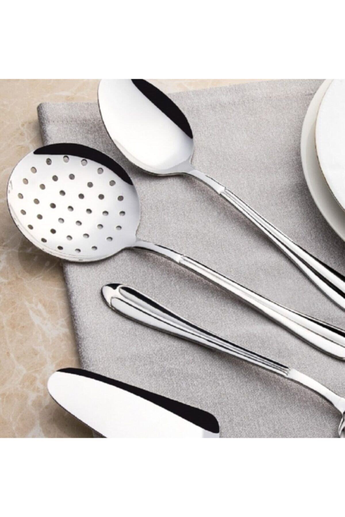 Nehir saray Plain Serving Utensil Set 5 Piece 50 yil Warranty - MALLTURK