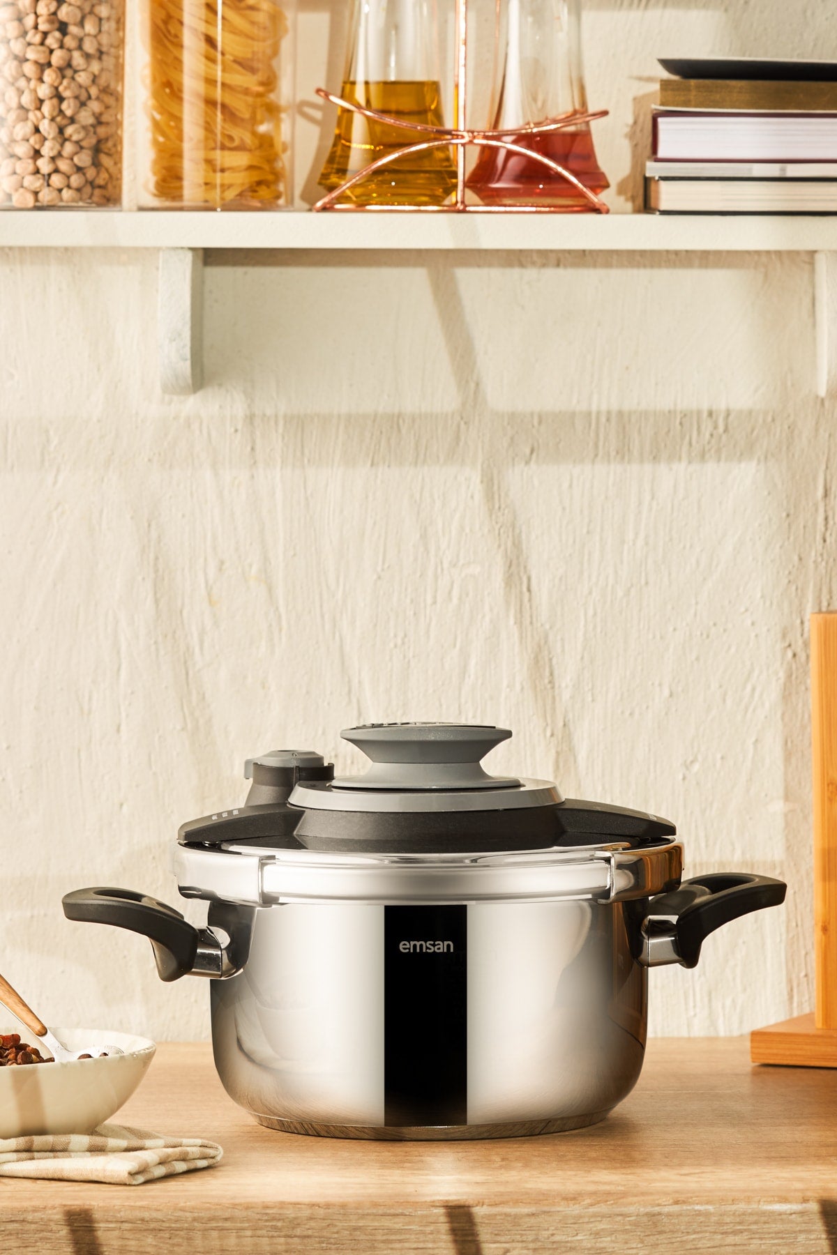 Emsan Montana Black Grey Pressure Cooker 4 Liters - MALLTURK