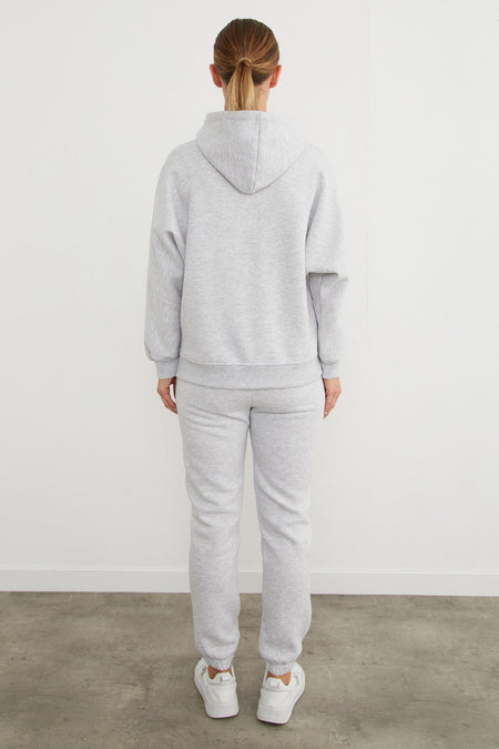 3 Thread Basic Hooded Jogger Tracksuit Set - MALLTURK