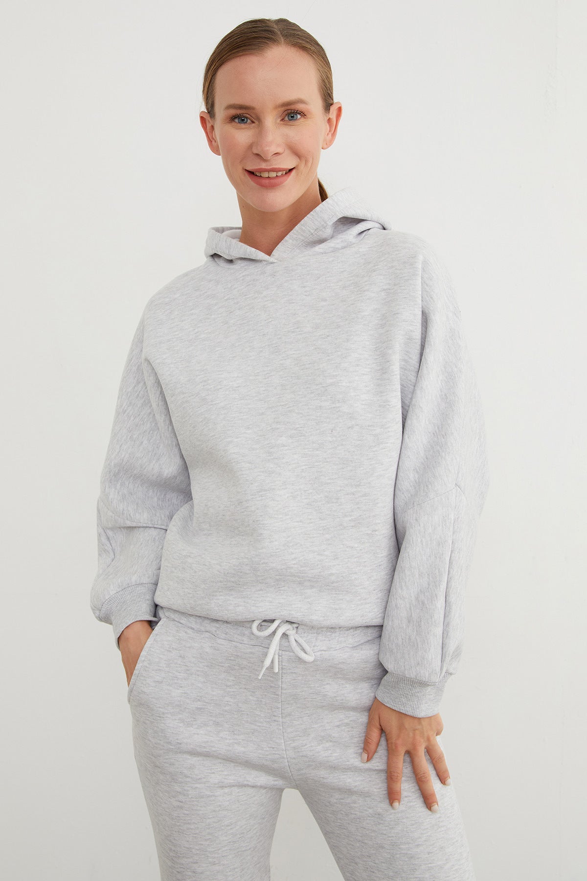 3 Thread Basic Hooded Jogger Tracksuit Set - MALLTURK