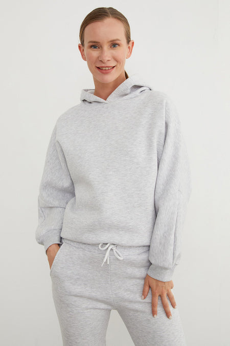 3 Thread Basic Hooded Jogger Tracksuit Set - MALLTURK