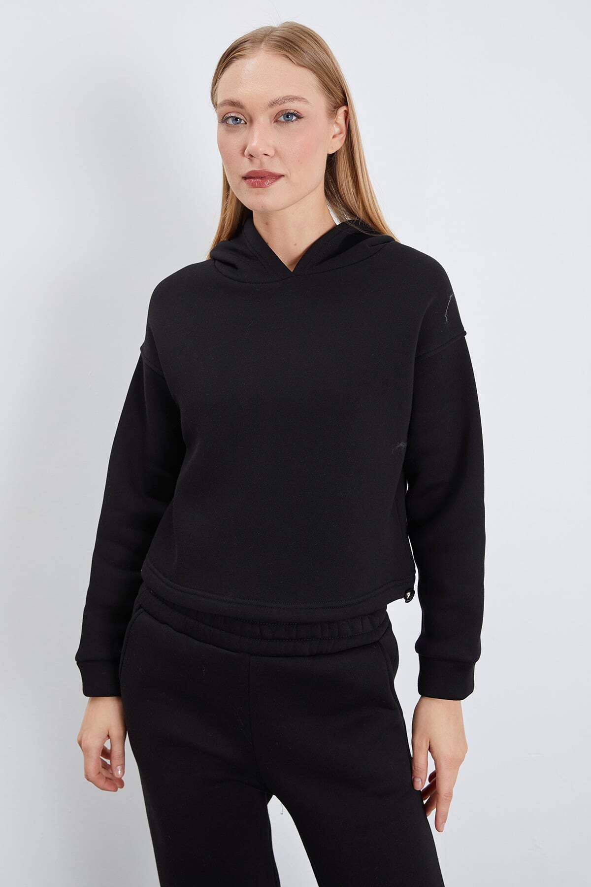 3 Thread Basic Stopper Hooded 2-Piece Tracksuit Set - MALLTURK