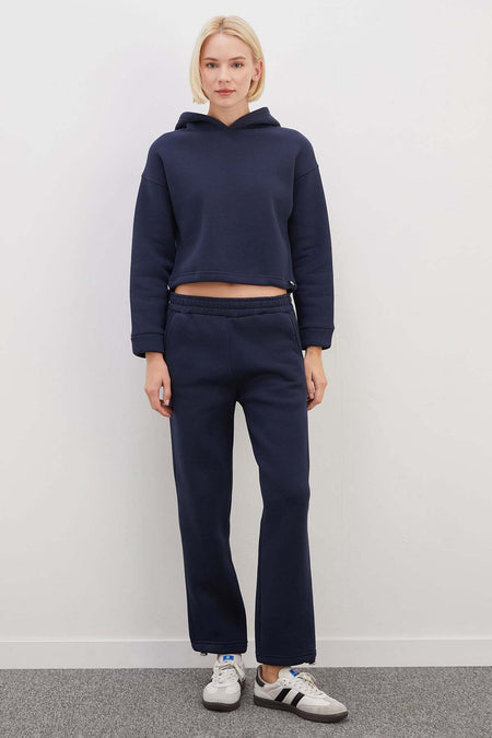 3 Thread Basic Stopper Hooded 2-Piece Tracksuit Set - MALLTURK