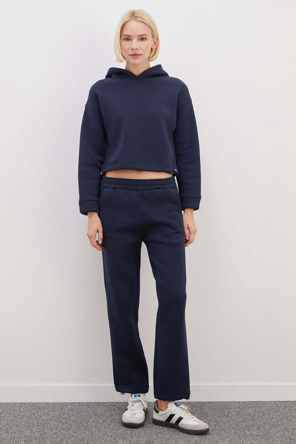 3 Thread Basic Stopper Hooded 2-Piece Tracksuit Set - MALLTURK
