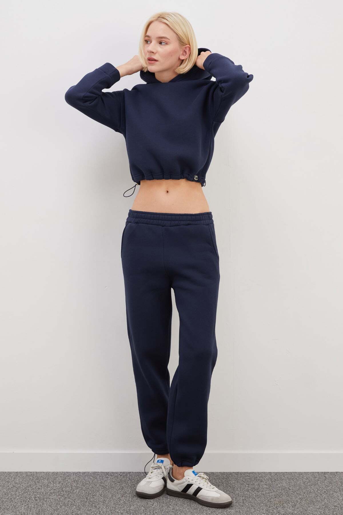 3 Thread Basic Stopper Hooded 2-Piece Tracksuit Set - MALLTURK