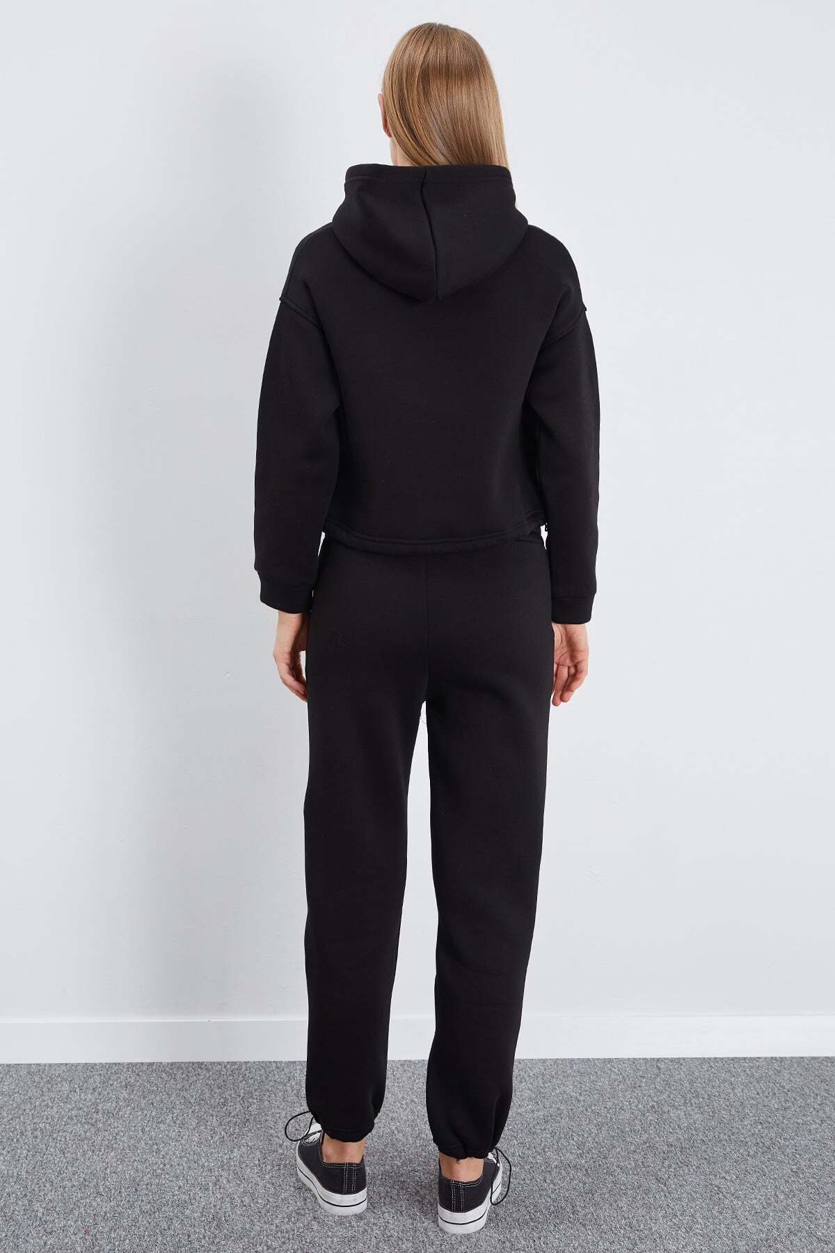 3 Thread Basic Stopper Hooded 2-Piece Tracksuit Set - MALLTURK
