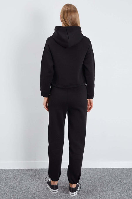 3 Thread Basic Stopper Hooded 2-Piece Tracksuit Set - MALLTURK