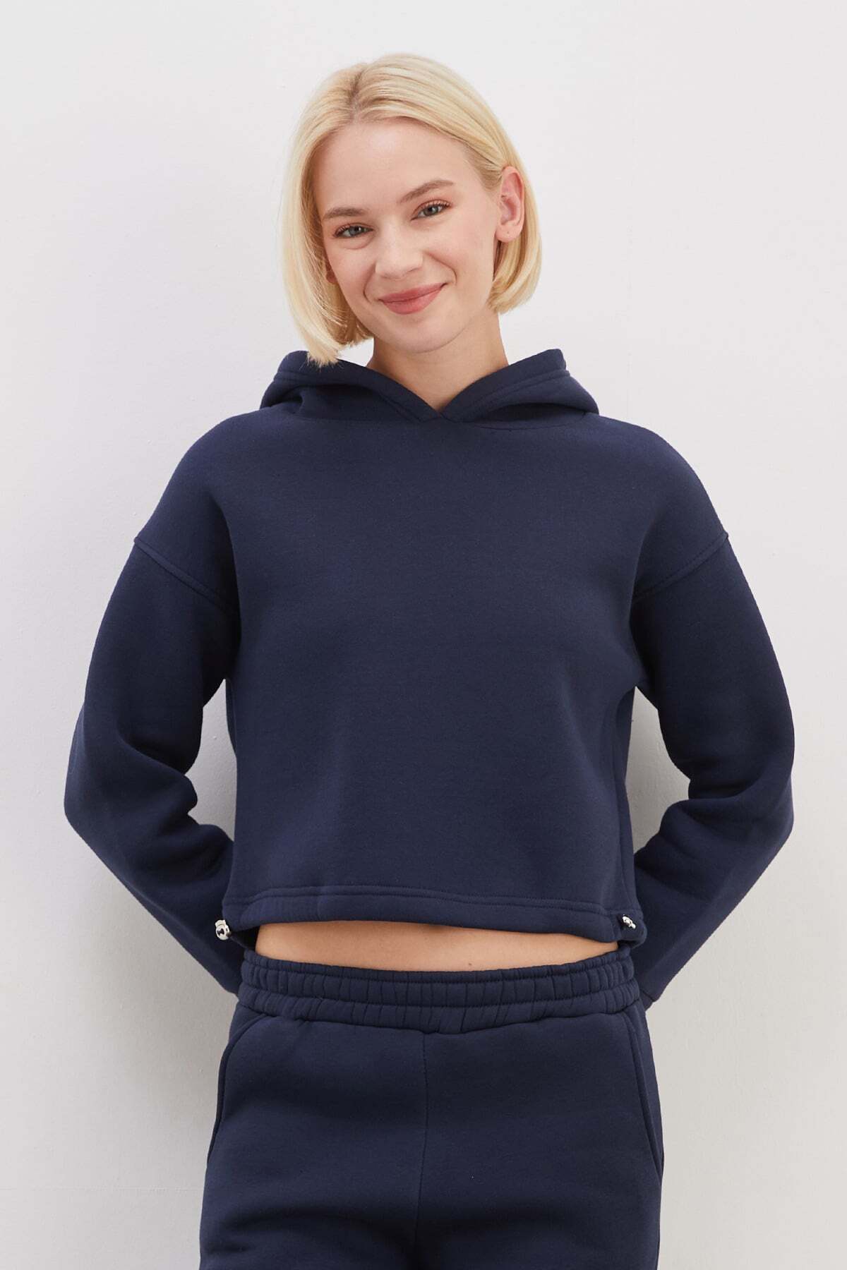 3 Thread Basic Stopper Hooded 2-Piece Tracksuit Set - MALLTURK