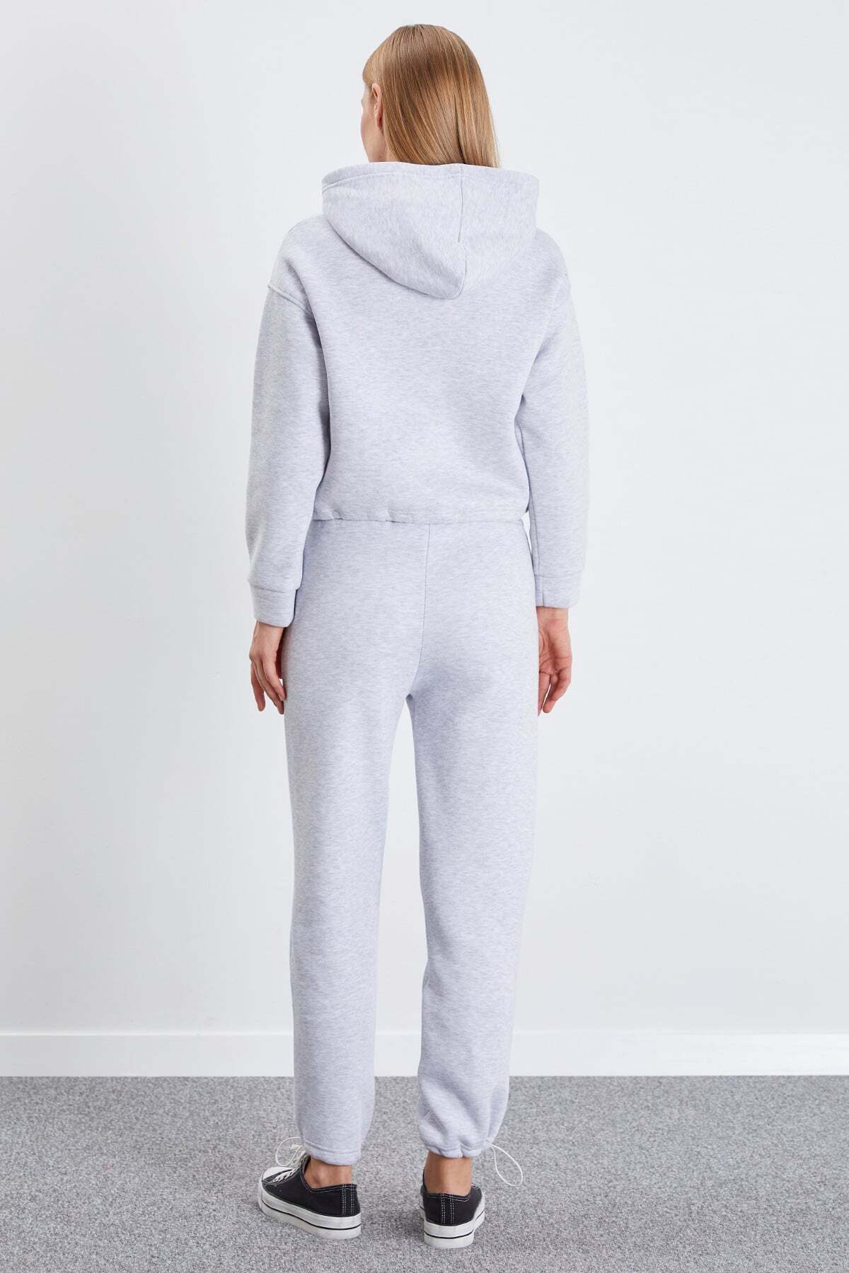 3 Thread Basic Stopper Hooded 2-Piece Tracksuit Set - MALLTURK