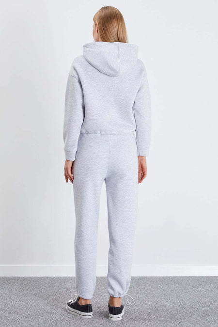 3 Thread Basic Stopper Hooded 2-Piece Tracksuit Set - MALLTURK