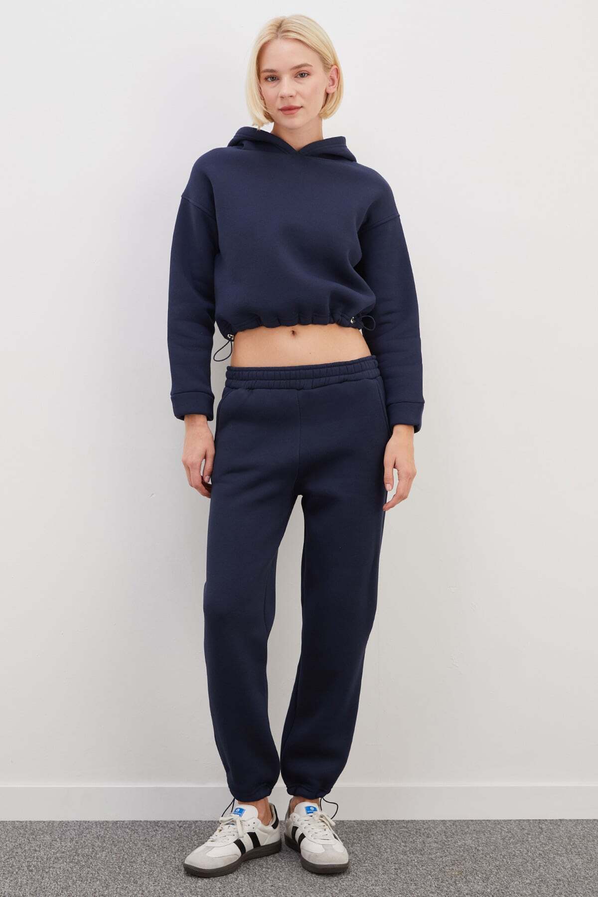 3 Thread Basic Stopper Hooded 2-Piece Tracksuit Set - MALLTURK