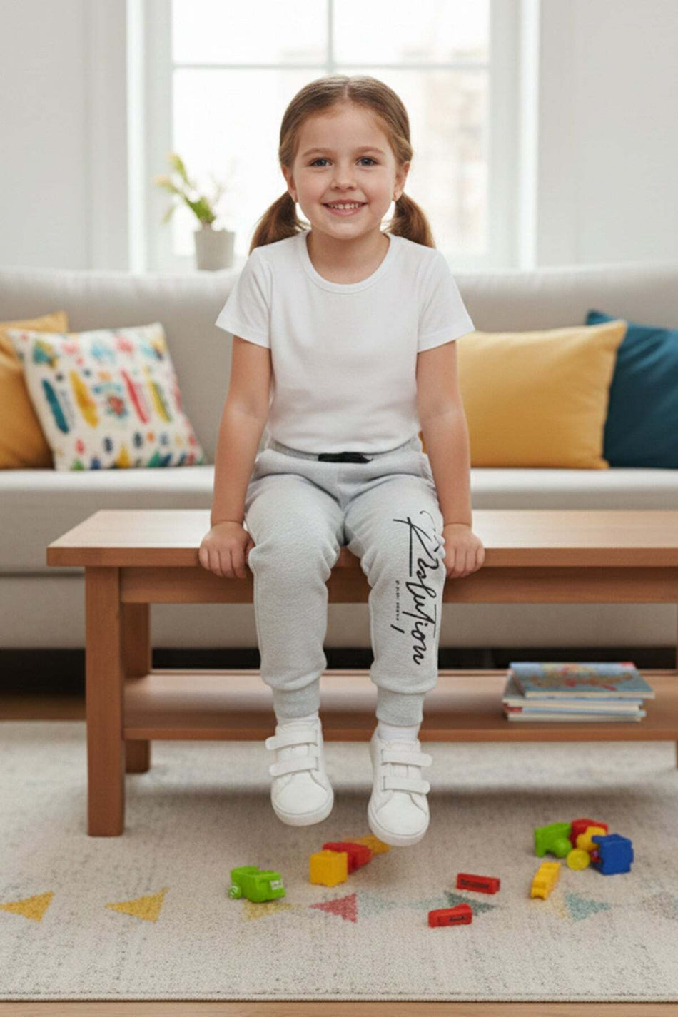 3 Thread Letter Printed Jogger Girls' Sweatpants - MALLTURK