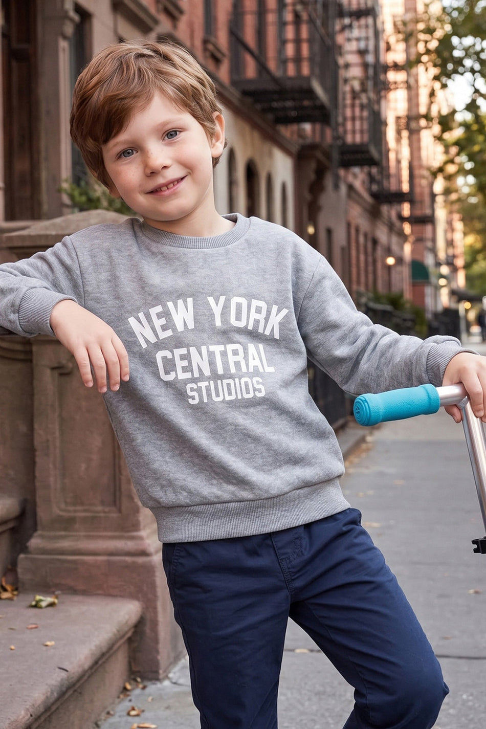 3-Thread New York Printed Boys' Sweatshirt - MALLTURK
