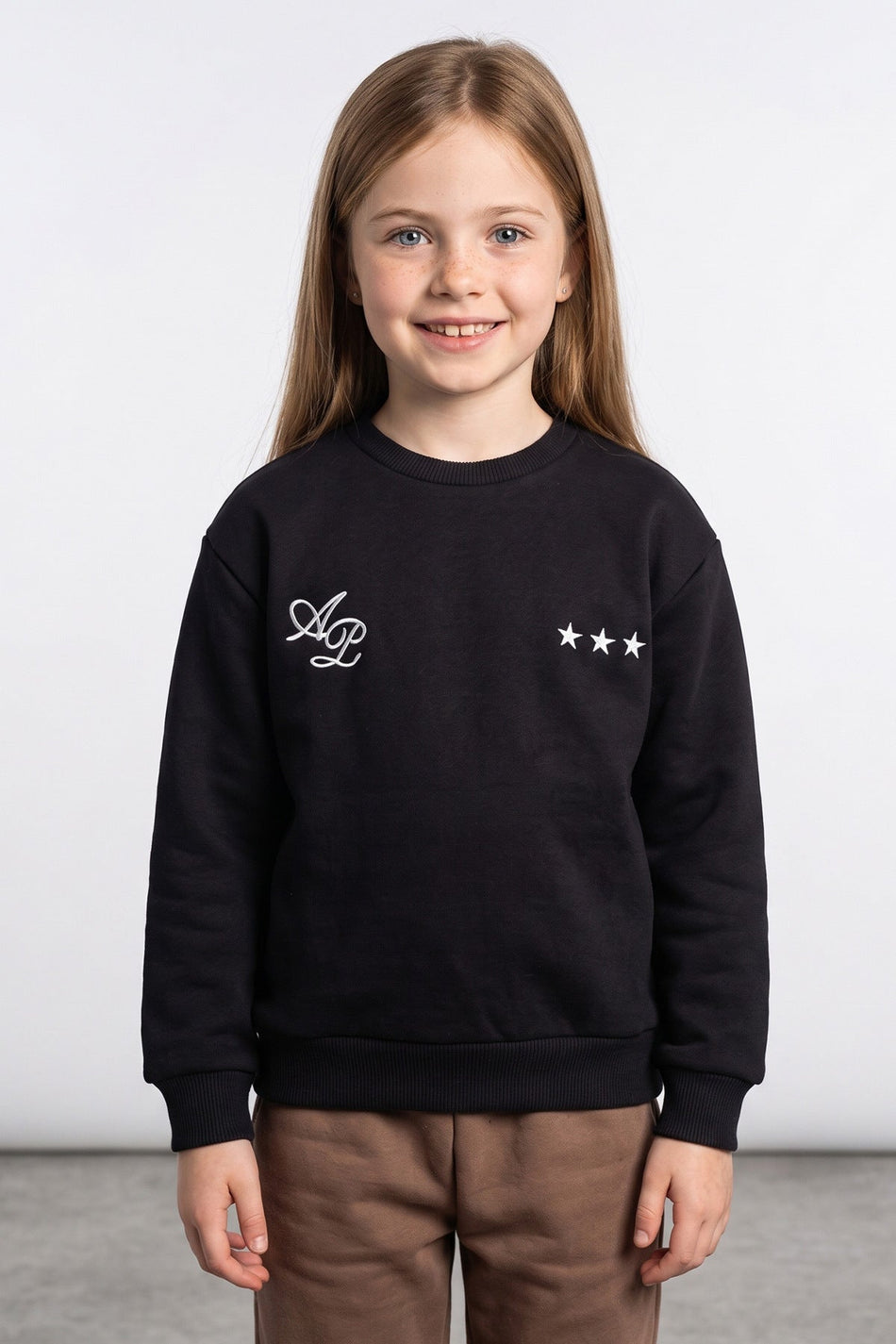 3 Thread Star Printed Crew Neck Unisex Kids Sweatshirt - MALLTURK