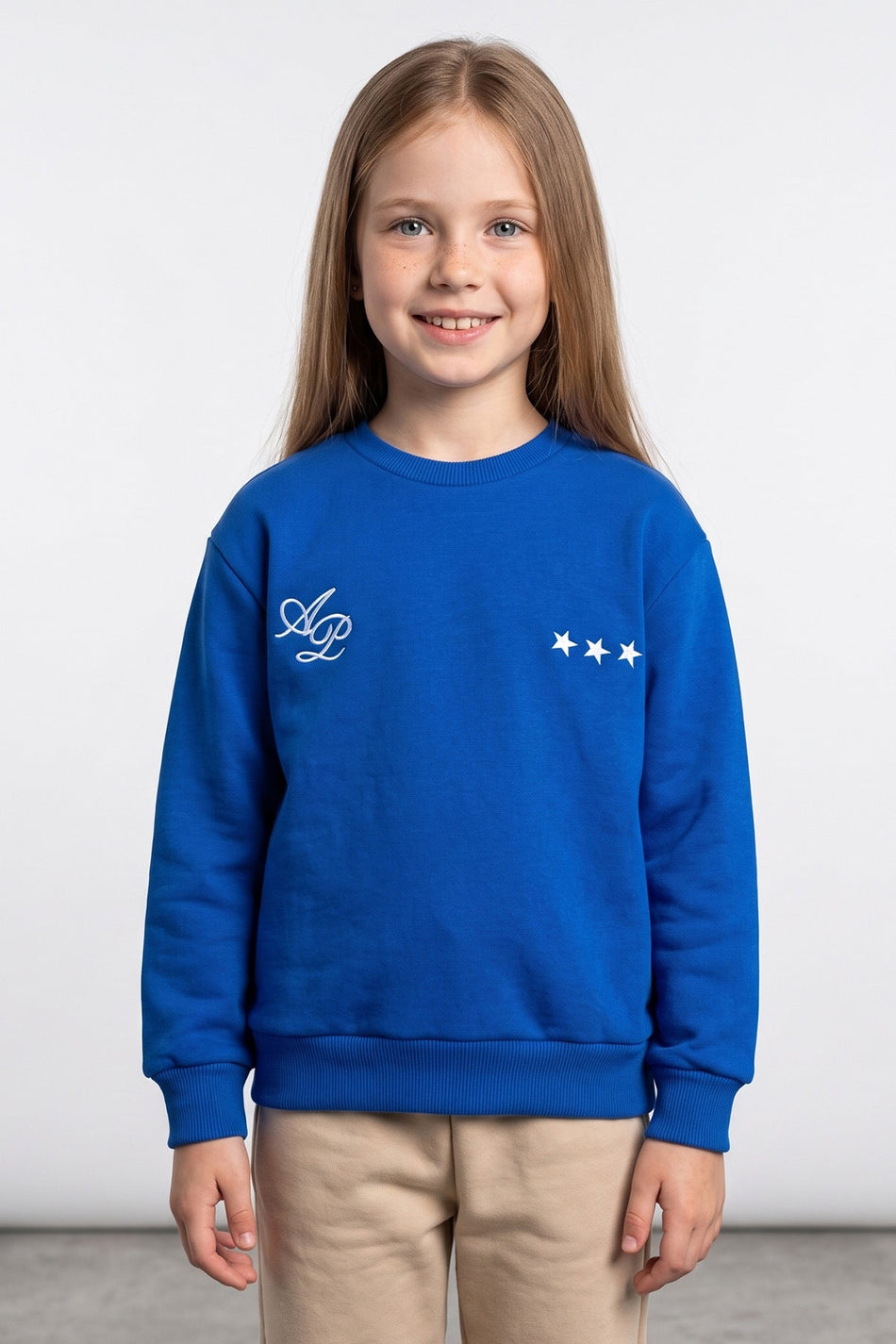 3 Thread Star Printed Crew Neck Unisex Kids Sweatshirt - MALLTURK