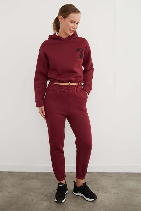 3 Yarn Teddy Bear Embroidered Hooded Jogger Tracksuit Set - MALLTURK