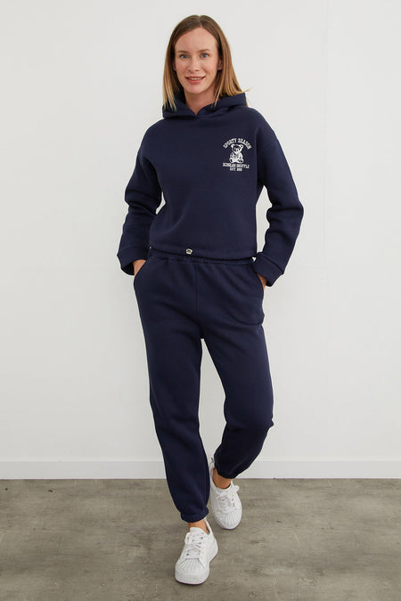3 Yarn Teddy Bear Embroidered Hooded Jogger Tracksuit Set - MALLTURK