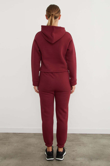 3 Yarn Teddy Bear Embroidered Hooded Jogger Tracksuit Set - MALLTURK