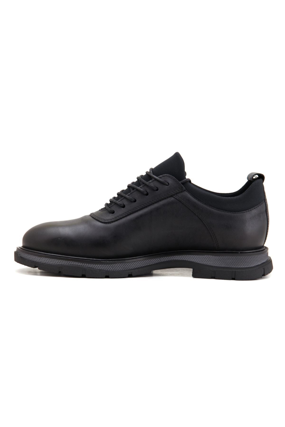 3815 Genuine Leather Casual Men's Shoes-Black - MALLTURK